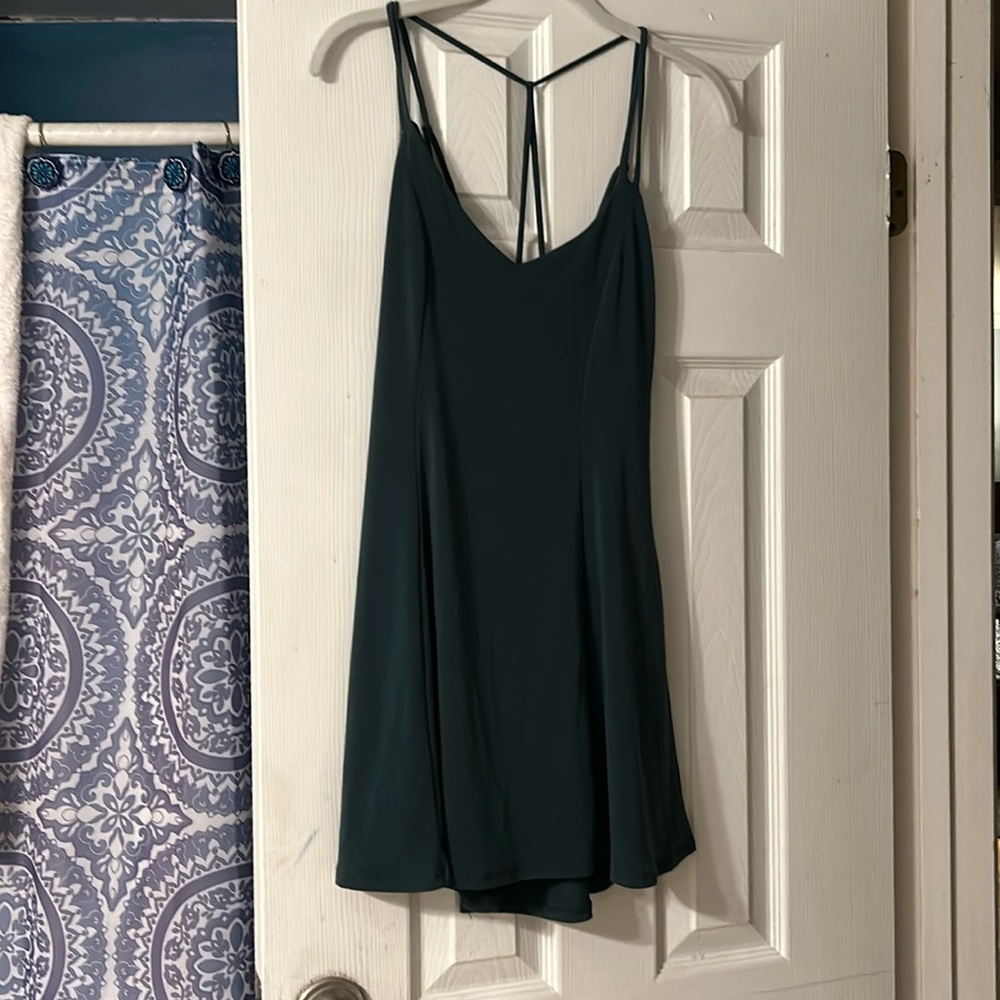 Forest/dark Green cross-strap back dress